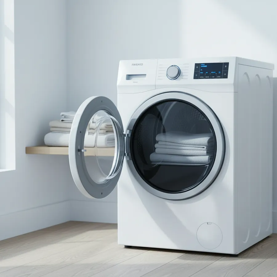 Dryer with its door open