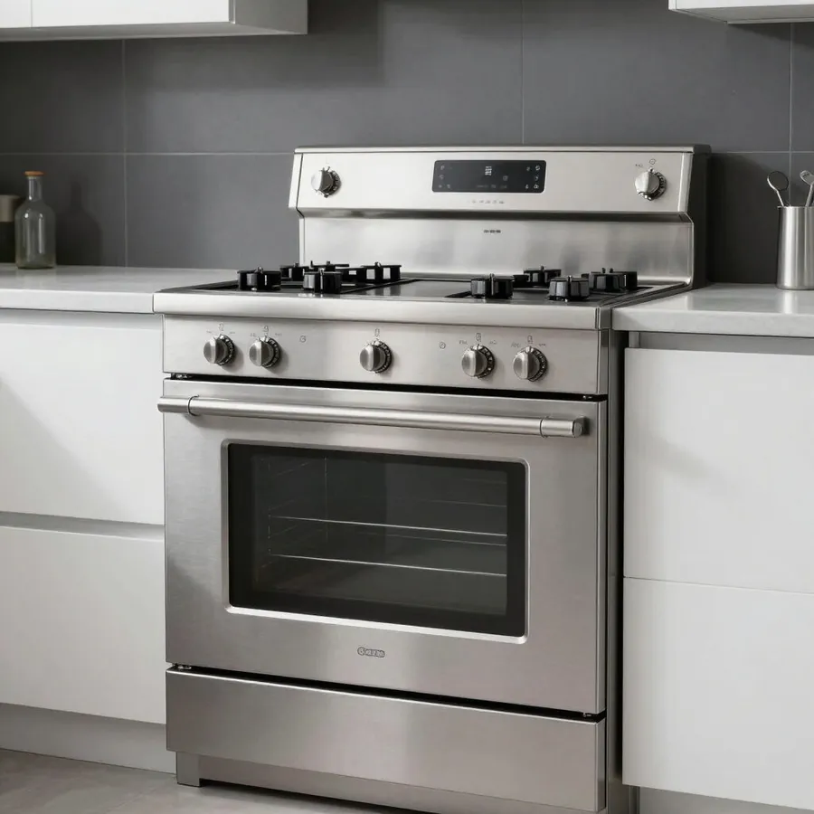Stainless steel gas range